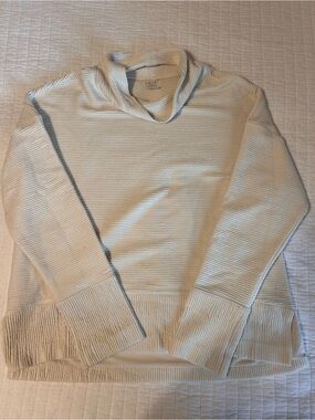 CALIA by Carrie Underwood Cream Ribbed Turtleneck Sweater